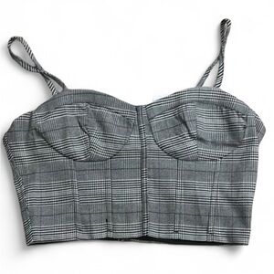 Gray Plaid Women's Crop Top